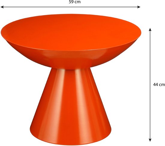 Mica Decorations Table d'appoint Celise - H44 x Ø59 cm - Métal - Orange