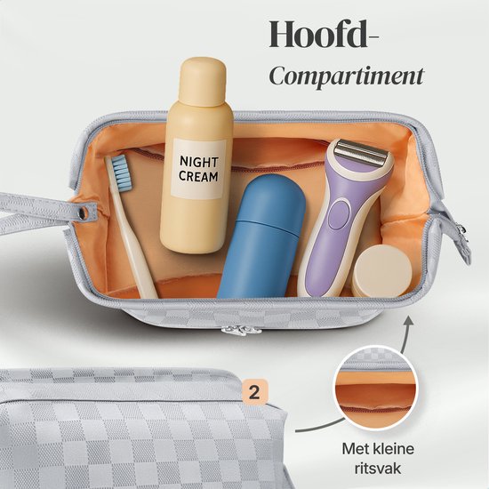Skycases Travel Essentials - Trousse de toilette et de maquillage - Imperméable et compacte - Convient pour le voyage et l'usage quotidien - Unisexe - Argent