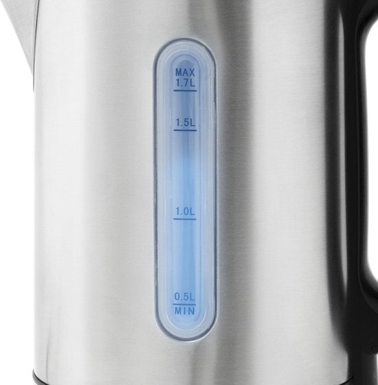 Inventum HW817D - Bouilloire - Capacité 1,7 litre - Acier inoxydable - Fonction maintien au chaud - Éclairage LED - 2200 watts - Acier inoxydable/Noir