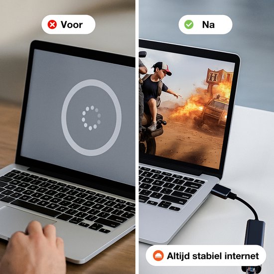 Skoov Ethernet Adapter USB A cable - USB A to Ethernet - Internet - Adaptateur réseau - 1000 Mbps - Gigabit