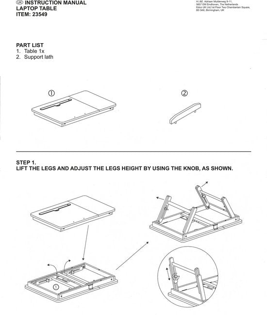 Table à langer avec porte-gobelet et porte-tablette - Support pour ordinateur portable - Bambou