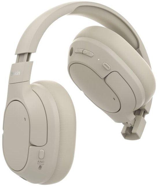 Belkin AUD008HQSA casque/écouteurs Casque sans fil Bandeau Appel/musique USB Type-C Bluetooth Sand