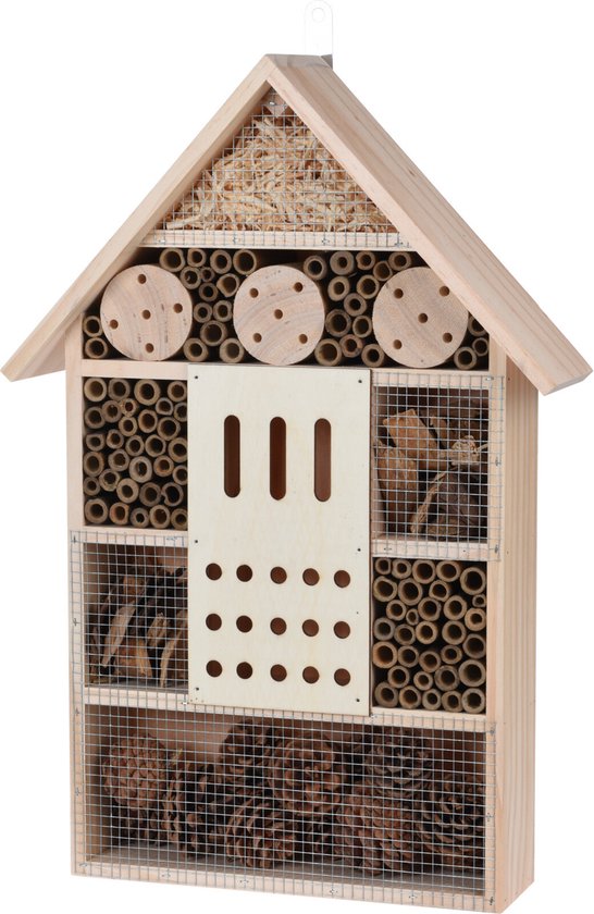 Grande maison à papillons/maison à abeilles/hôtel à guêpes pour insectes 51 cm - Décoration de jardin - Amis des animaux - Hôtel/maison pour insectes - Maison pour coccinelles