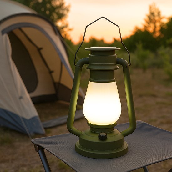 Lampe solaire de camping - Eclairage LED - Lampe de camping - Lampe de tente - Alimentation solaire - Vert