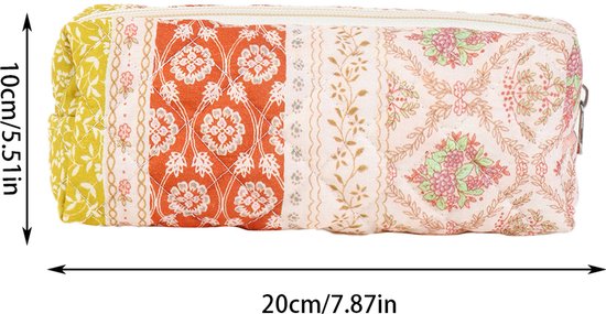 Skycases Travel Essentials - Trousse de maquillage 3 pièces - Coton écologique - Organisateurs floraux matelassés - Spacieuse, durable et idéale pour les voyages