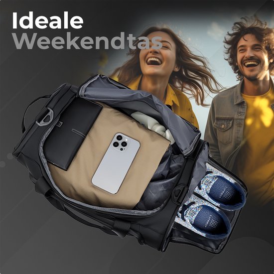 Sac de sport - Sac de sport pour homme - Sac de week-end pour homme - Sac de sport avec compartiment pour chaussures - Sac Duffel - Sac de fitness