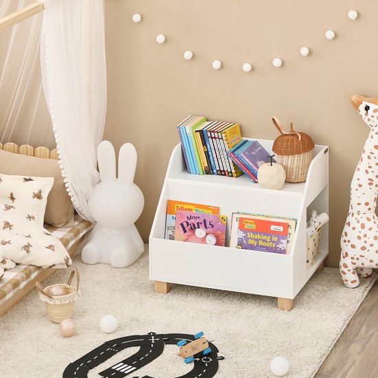 SoBuy KMB54-W Bibliothèque pour enfants - Etagère de rangement blanche pour jouets et livres