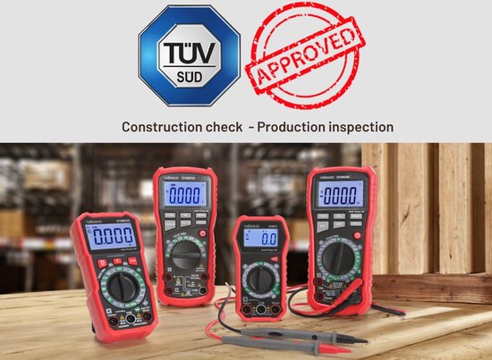 Velleman Multimètre numérique, mémorisation des données, détection de tension sans contact, avec fonction REL, convient pour mesurer le courant CA/CC, la tension CA/CC, la résistance, la fréquence, la température, la continuité, y compris les cordons de m