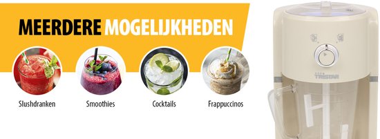Tristar KD-7310 - Broyeur à glace Slushy maker - 30W - 1.1 Liter - Blanc crème
