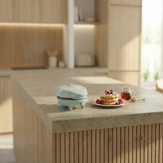 Bestron Gaufrier - AMW500M - 550W - Mini gaufre - Revêtement antiadhésif - Bleu - Garantie 5 ans