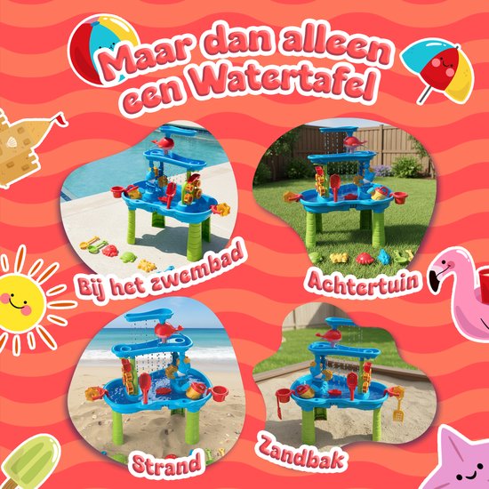 KidzKraze® Water Table L - Jouets d'extérieur - Jouets sensoriels - Table d'activité - Parcours d'eau - Table de sable pour enfants - Table de jeu d'eau - Accessoires inclus