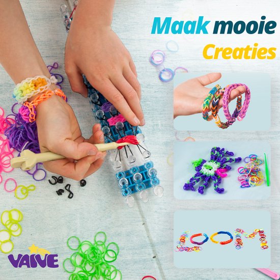 VAIVE Loom Straps Deluxe Starter Kit with Loom Board - Loom Straps Starter Kit - Crafting Girls - For Kids - Craft Box