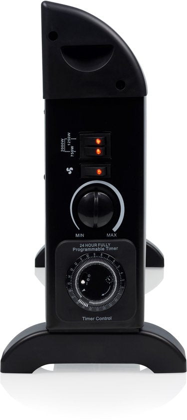 Tristar KA-5104 Convecteur de chauffage - 3 niveaux de chaleur - Avec minuterie - 750/1250/2000 W - Thermostat réglable - Fonction Turbo - Chauffage silencieux - Noir
