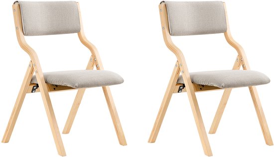 SoBuy Set of 2 Folding Chair, Office Chair with Upholstered Seat Cushion, Dining Chair, Light Grey, 49x80x54cm, FST40-HGx2 - pour la salle à manger, la cuisine, le salon ou le bureau à domicile