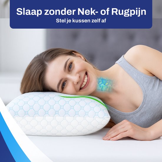 Oreiller réglable Sleeptight - 70 x 50 x 16 cm - Oreiller ergonomique en mousse à mémoire de forme pour les dormeurs latéraux
