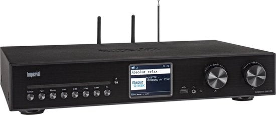 Imperial - Récepteur tout-en-un - 43 cm de large & avec Wifi et Bluetooth - équipé d'une radio Dab+, d'un lecteur CD et d'un amplificateur - pour une expérience HiFi complète - Métal noir