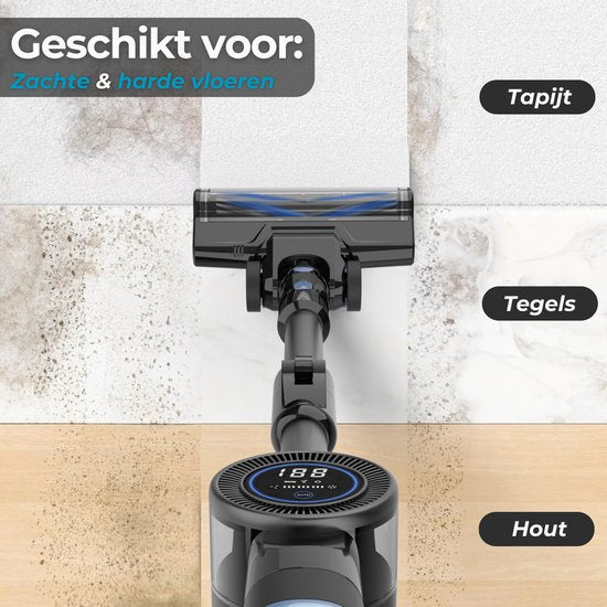 Sanovy Turbo Flex X28 Aspirateur à manche sans fil - Sans sac - Alimentation par batterie - 350W - 28Kpa - Avec accessoires - Aspirateur sans sac sans fil