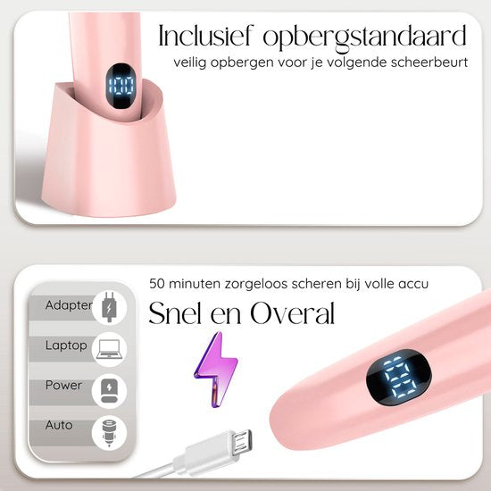 Sansbeauté® 3-in-1 Ladyshave - avec écran - électrique - rechargeable par USB