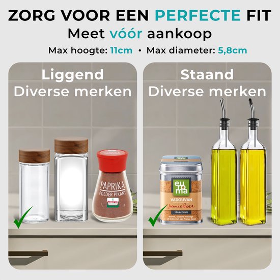 Soothe Spice Rack Standing and Hanging for 40 Spice Jars - 4 Layers - Spice Organiser - Spice Rack - Noir