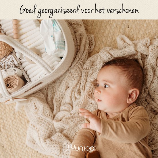 Yunioo Sac à couches et panier à marchandises │ Panier à couches pour accessoires de chambre de bébé │ Organisateur de couches │ Panier de rangement de chambre de bébé │ Cadeau de maternité Baby Shower │Corbeille à jouets │ Marron