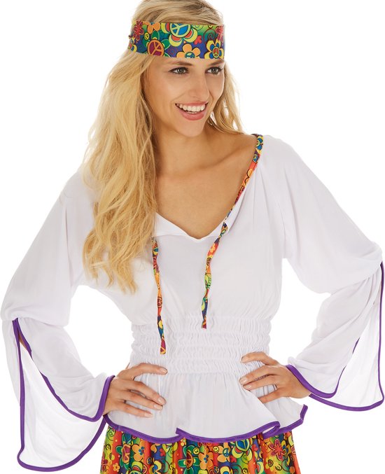 Costume Femme Peace & Love XXL - Tectake- halloween - fête - carnaval - blanc - couleur