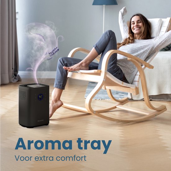 Auronic - Humidificateur - Capacité 4 l - Avec Aromathérapie & Mode Nuit - Sans BPA & Silencieux - Buse 360 degrés - Plastique - Noir