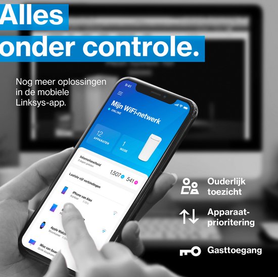 Linksys MX6203 Velop Pro - Mesh WiFi - Amplificateur WiFi - WiFi 6E - 5400 Mbps - 3-Pack - Blanc