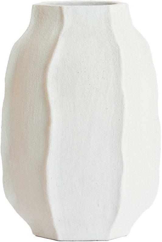 Vase Light & Living SAPHIRA en pierre avec aspect blanc mat - Ø33x50 cm