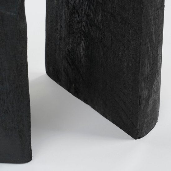 Table d'appoint Latty Mica Decorations - H46 x Ø30 cm - Bois de paulownia - Noir