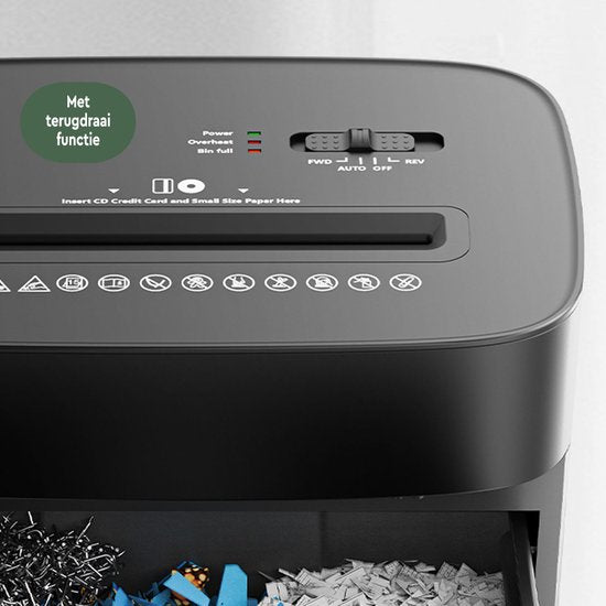 BRASQ Déchiqueteuse de papier avec corbeille noire - Déchiqueteuse de papier de 20 litres pour la maison et le bureau - Déchiqueteuse de cartes de crédit - P4 - 15 feuilles micro déchiquetées 4 x 38 mm