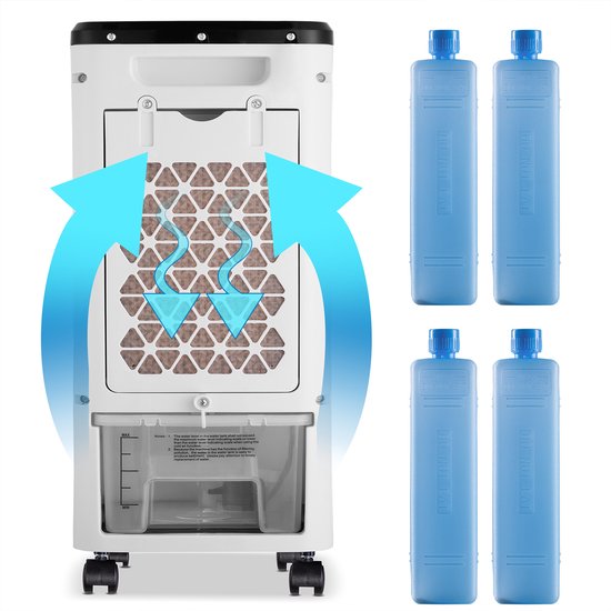 Monzana Ventilateur de climatisation mobile - 4 fonctions 3.5L - Blanc Noir