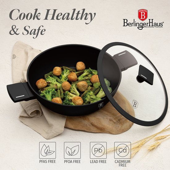 Berlinger Haus Casserole - Induction - Ø 28 cm - Avec couvercle - Noir