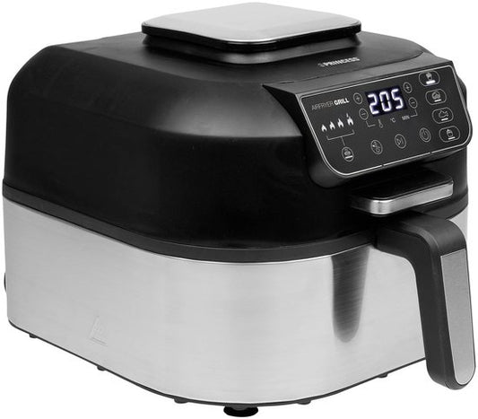 Princess - Airfryer avec fonction grill - capacité de 5,6 l et 1760 W - température réglable et fonction minuterie - pour une cuisson et une friture saines - métal argenté