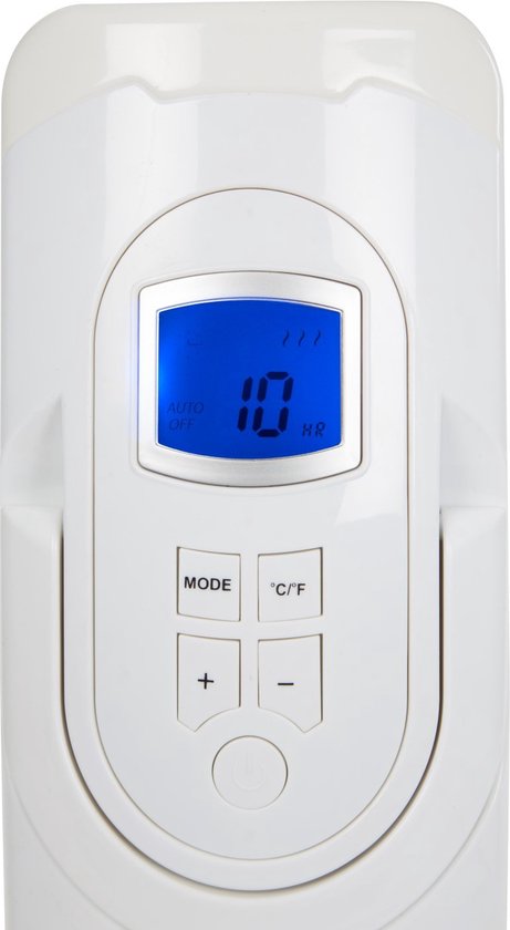 Radiateur à huile Perel, 11 nervures, trois niveaux de chaleur, écran LCD, minuterie, 2500 W