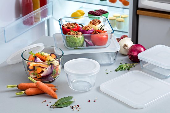 Plat à four Cook & Freeze avec couvercle - Lot de 8 pièces - Verre - Pyrex