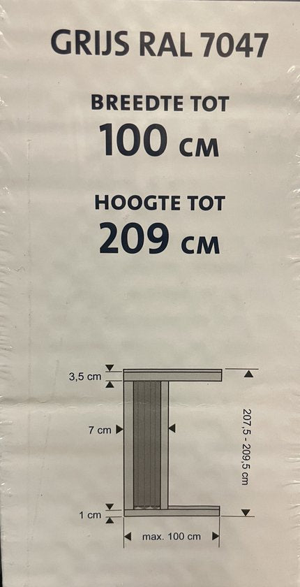 Porte moustiquaire plissée Bruynzeel s500 100x209 gris