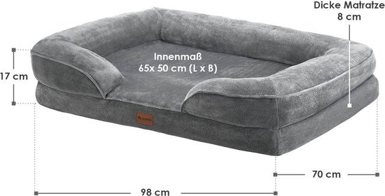 Panier pour chien Sheena L - 98 x 70 cm - Gris