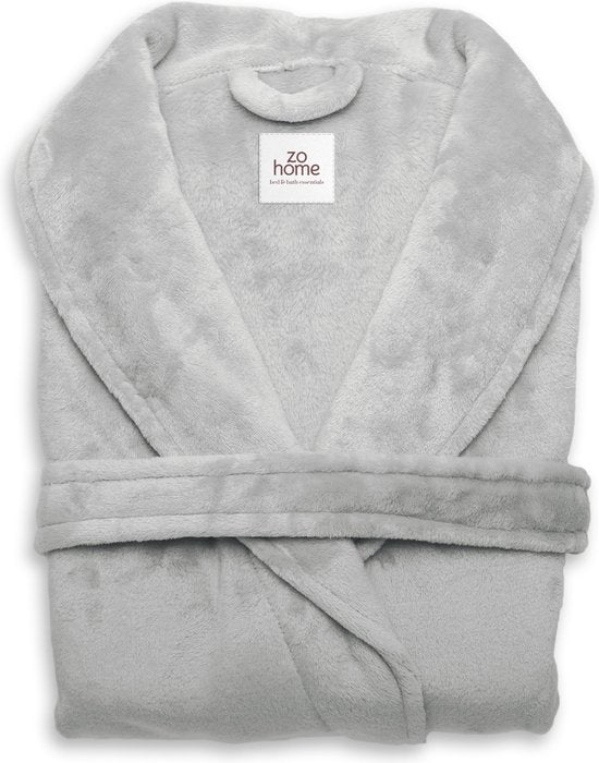 Zohome Peignoir Cara - Peignoir pour femmes et hommes - L - Manteau du matin - Convient pour le sauna - Gris