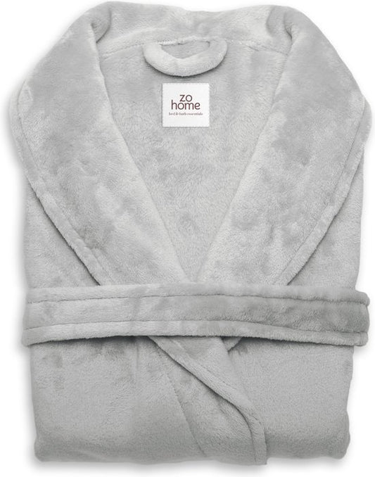 Zohome Peignoir Cara - Peignoir pour femmes et hommes - L - Manteau du matin - Convient pour le sauna - Gris