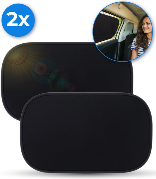 Nuvance - Pare-soleil voiture bébé - 2 pièces - avec protection UV pour bébé et enfant - Protection solaire vitres latérales - Autocollant - Taille unique - Noir