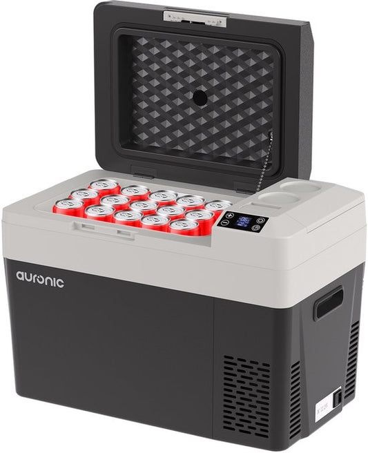 Auronic Electric Cool Box - Frigobox - Compresseur - 12V 230 Volt - Voiture - 30L - Noir/Gris