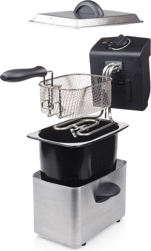 Tristar Fryer FR-6919 - Friteuse petite - Friteuse 2 litres - 800W - Friteuse de camping - acier inoxydable
