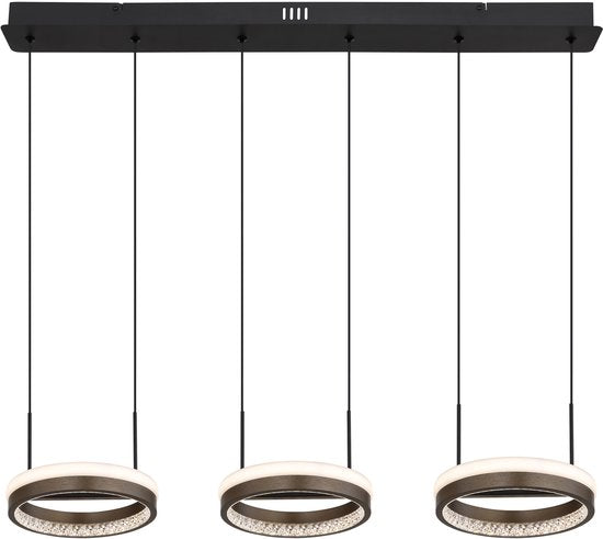 Globo - lampe suspendue - DELLA - noir - métal - grande lampe de table pour salle à manger - LED - 67179H2