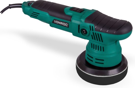 VONROC Polisseuse excentrique - Polisseuse - 650W - Ø125mm - Démarrage progressif - Puissance fixe & 1 disque de polissage