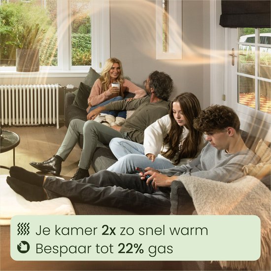 SpeedComfort Radiator Fan Duo Set - Réchauffement 2x plus rapide - Jusqu'à 22% d'économies d'énergie - Simple à installer - Silencieux - Produit hollandais - Ventilateurs de radiateur à haut rendement énergétique - Blanc