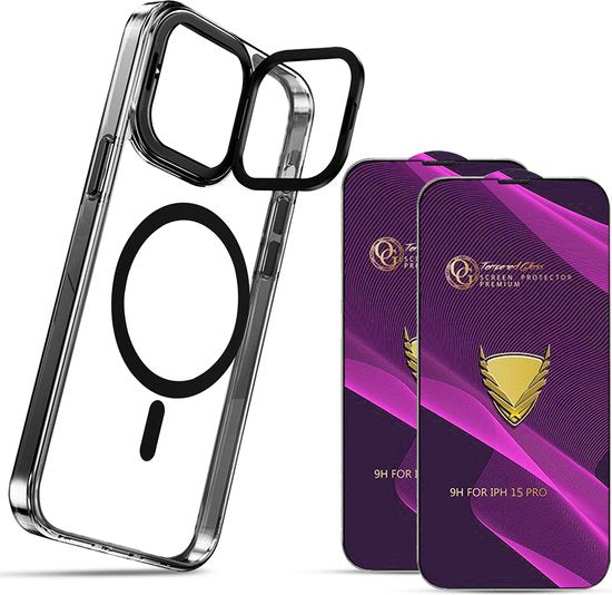 Coque adaptée à l'iPhone 14 Coque - Avec 2 protections d'écran - Coque MagSafe - Avec support