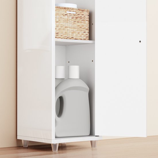 SoBuy BZR167-GW Meuble de salle de bain haut - Blanc perle Bois composite avec tiroir