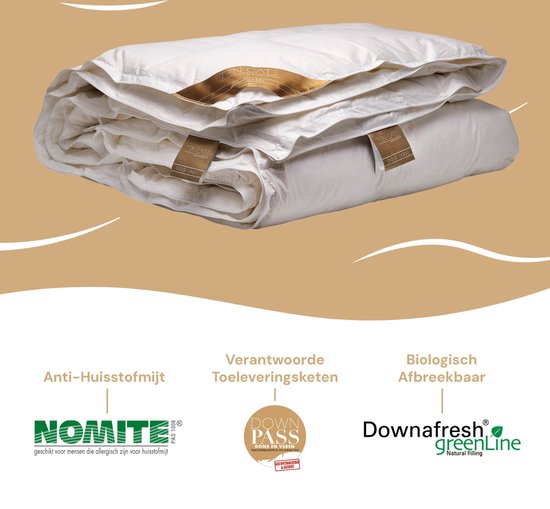Couette Ten Cate - Couette 140 x 200 - Couette en duvet - Couettes - Couette 4 saisons 140x200 - 90% duvet d'oie - Couette été & hiver