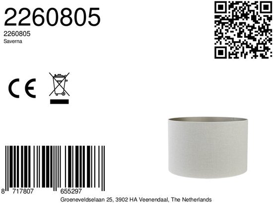 Light & Living - Abat-jour SAVERNA - Ø60x43cm - Blanc