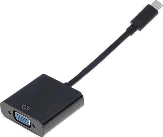 Techvavo® Adaptateur USB C vers VGA - USB C vers VGA - Full HD 1080P - Mâle vers Femelle - Noir